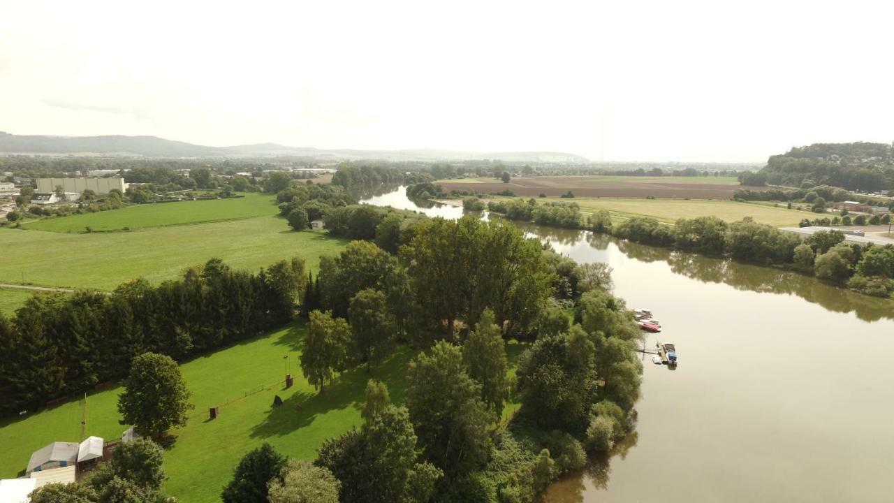 Weserwohnung - Bootshaus Urlaub Am Wasser ฮาเมลน์ ภายนอก รูปภาพ